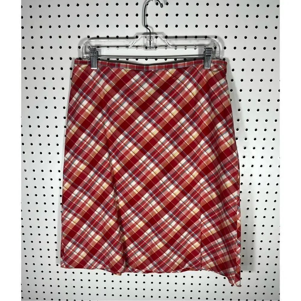 Brooks Brothers plaid cotton pencil skirt size 10